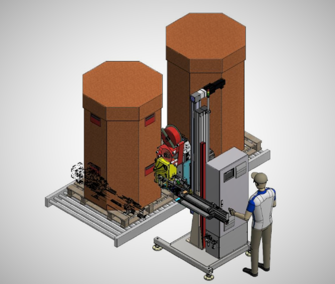 Palettenetikettierer_SRD-A128-V_mit Vertikalachse